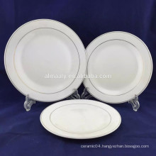 ceramic porcelain soup plates with golden line